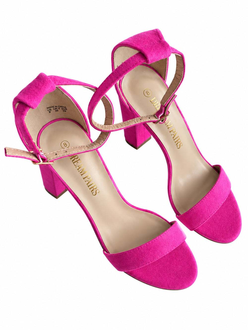 Dream Pairs Fuchsia Pink 4” Block Heel Ankle Strap Homecoming Heels Size 8